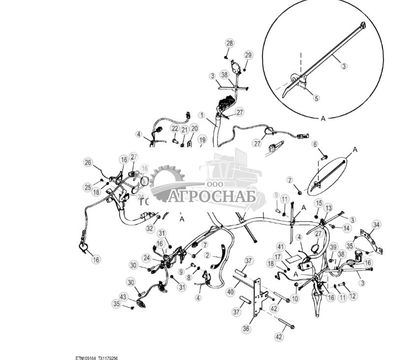 Крепежные детали главного жгута проводов (Engine 4045HT072-RE545795, 4045HT086-RE566132, 4045HT087- RE566133-) ( - 329327) - ST818934 269.jpg